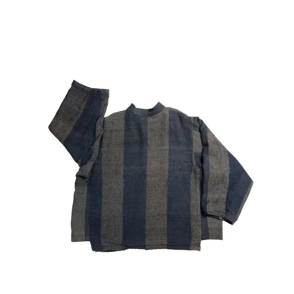 SOLD - Yasuko Kurisaka 1990s (L-XXL) Woven Cardigan Kimono - Picture 6 of 9